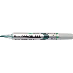 Pentel Maxiflo Rotulador para Pizarra Blanca - Punta de Bala - Ancho de Linea 2mm - Regulacion del Flujo de Tinta - 50% de Mater