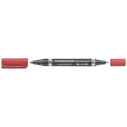 Staedtler Lumocolor 348 Rotulador Permanente de Doble Punta - Secado Rapido - Color Rojo | Ahorro Imprimiendo