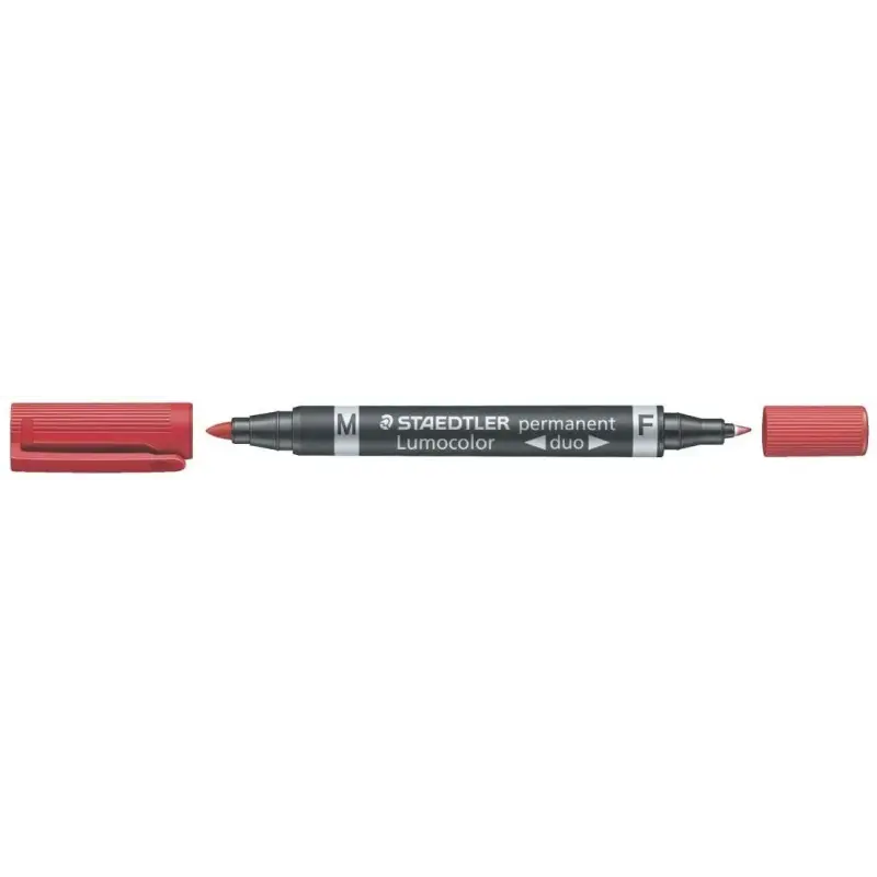 Staedtler Lumocolor 348 Rotulador Permanente de Doble Punta - Secado Rapido - Color Rojo | Ahorro Imprimiendo