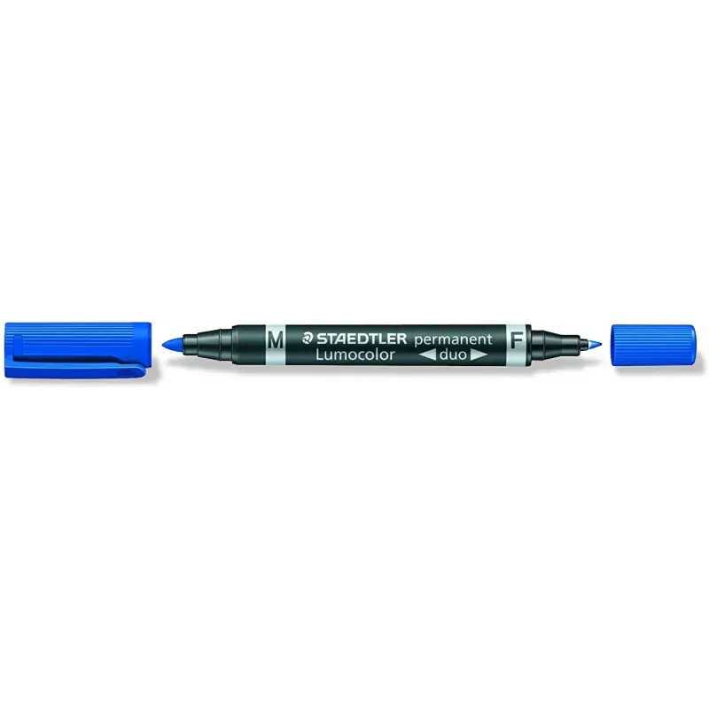Staedtler Lumocolor 348 Rotulador Permanente de Doble Punta - Secado Rapido - Color Azul | Ahorro Imprimiendo