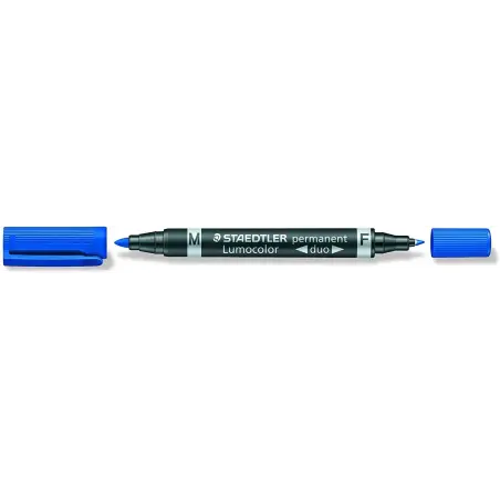 Staedtler Lumocolor 348 Rotulador Permanente de Doble Punta - Secado Rapido - Color Azul | Ahorro Imprimiendo