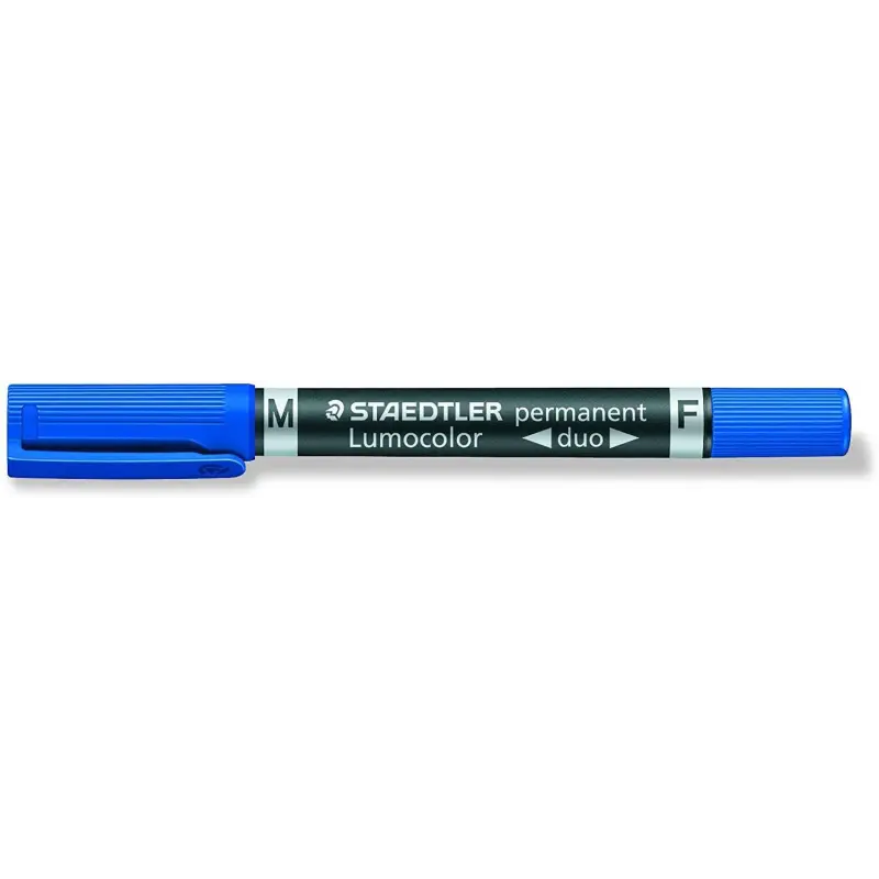 Staedtler Lumocolor 348 Rotulador Permanente de Doble Punta - Secado Rapido - Color Azul | Ahorro Imprimiendo