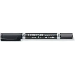 Staedtler Lumocolor 348 Rotulador Permanente de Doble Punta M y F - Secado Rapido - Color Negro | Ahorro Imprimiendo