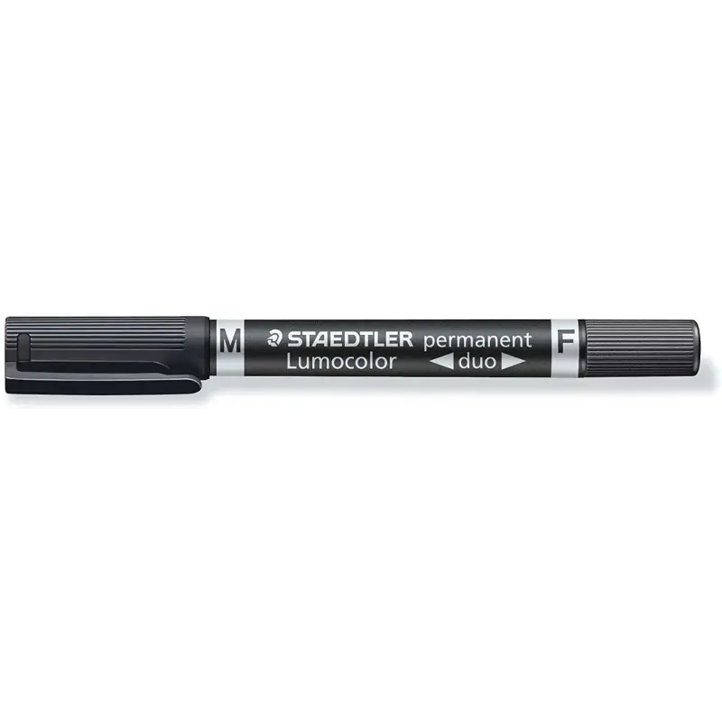 Staedtler Lumocolor 348 Rotulador Permanente de Doble Punta M y F - Secado Rapido - Color Negro | Ahorro Imprimiendo