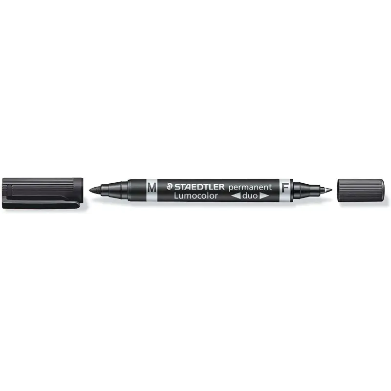 Staedtler Lumocolor 348 Rotulador Permanente de Doble Punta M y F - Secado Rapido - Color Negro | Ahorro Imprimiendo