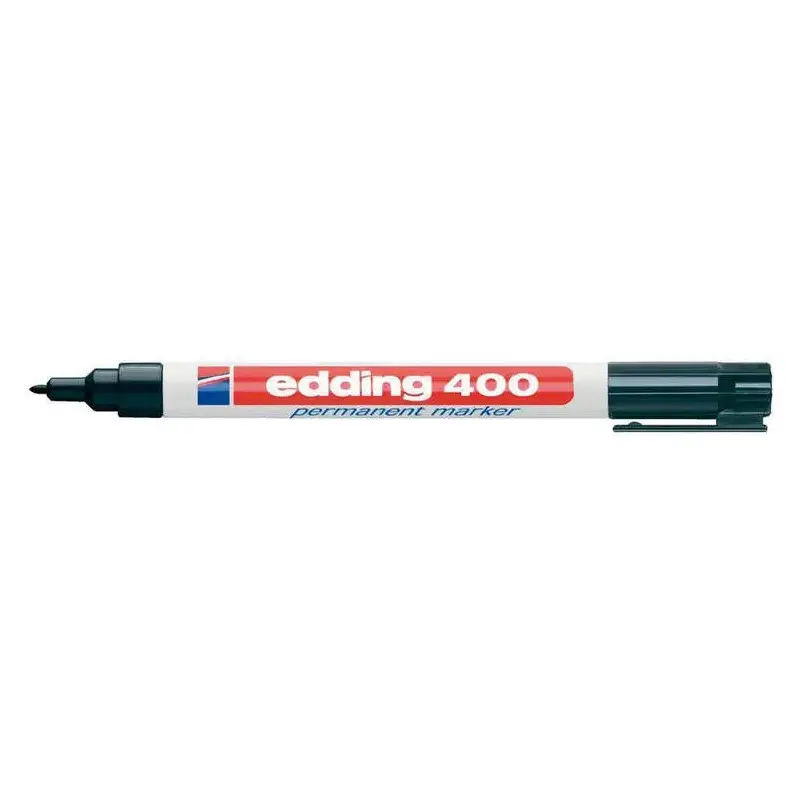 Edding 400 Rotulador Permanente - Punta Redonda - Trazo 1 mm. - Recargable - Secado Rapido - Color Negro | Ahorro Imprimiendo