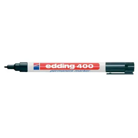 Edding 400 Rotulador Permanente - Punta Redonda - Trazo 1 mm. - Recargable - Secado Rapido - Color Negro | Ahorro Imprimiendo