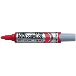 Pentel Maxiflo Rotulador para Pizarra Blanca - Regulacion del Flujo de Tinta - Punta Redonda - Ancho de Linea 2,5mm - 50% de Mat