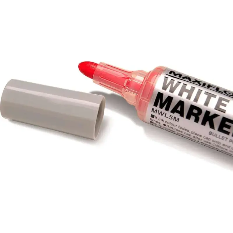 Pentel Maxiflo Rotulador para Pizarra Blanca - Regulacion del Flujo de Tinta - Punta Redonda - Ancho de Linea 2,5mm - 50% de Mat