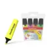 Erichkrause Visioline V-12 Pack de 4 Marcadores Fluorescentes - Punta Biselada - Tinta a Base de Agua - Colores Naranja, Rosa, V