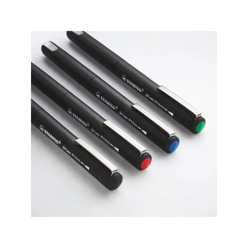 Stabilo Dr!ver Rotulador de Punta Media 0.8mm - Tinta a Prueba de Manchas, Inodora y con Base al Agua - Fabricado con 94% de Bio