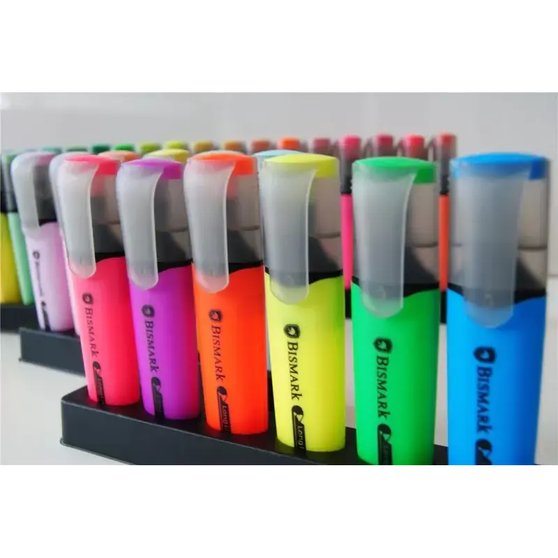 Bismark Pack de 6 Marcadores Fluorescentes - Punta Biselada 2 - 5mm Aprox - Tinta Base de Agua - Larga Duracion - Colores Neon S