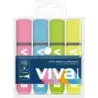 Molin Viva Pack de 4 Marcadores Fluorescentes - Trazo entre 1 y 5mm - Tinta con Base de Agua - Colores Surtidos | Ahorro Imprimi