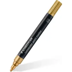 Staedtler Lumocolor 349 Marcador Acrilico Permanente - Trazo 2.4 mm Aprox - Tinta Base de Agua - Color Oro | Ahorro Imprimiendo