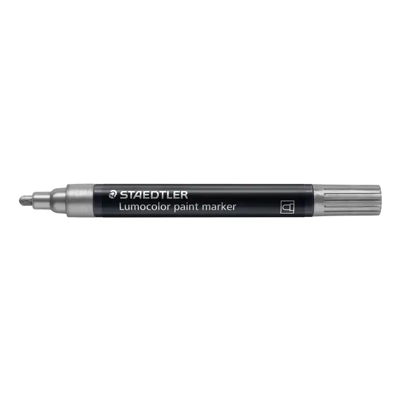 Staedtler Lumocolor 349 Marcador Acrilico Permanente - Trazo 2.4 mm Aprox - Tinta Base de Agua - Color Plata | Ahorro Imprimiend