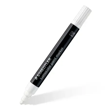 Staedtler Lumocolor 349 Marcador Acrilico Permanente - Trazo 2.4 mm aprox. - Tinta Base de Agua - Color Blanco | Ahorro Imprimie