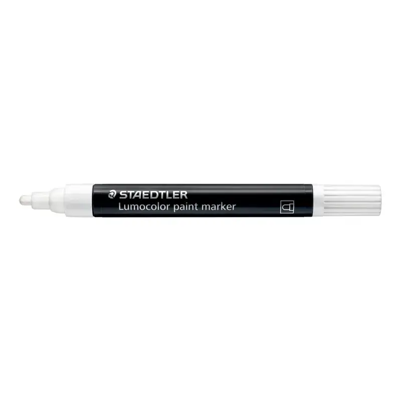 Staedtler Lumocolor 349 Marcador Acrilico Permanente - Trazo 2.4 mm aprox. - Tinta Base de Agua - Color Blanco | Ahorro Imprimie