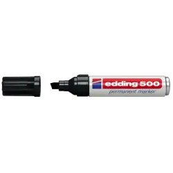 Edding 500 Rotulador Permanente - Punta Biselada - Trazo entre 2 y 7 mm. - Recargable - Secado Instantaneo - Color Negro | Ahorr