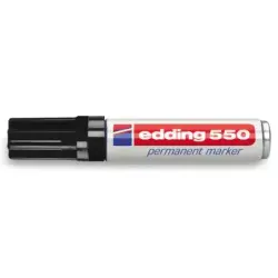 Edding 550 Rotulador Permanente - Punta Redonda - Trazo entre 3 y 4 mm. - Recargable - Secado Rapido - Color Negro | Ahorro Impr