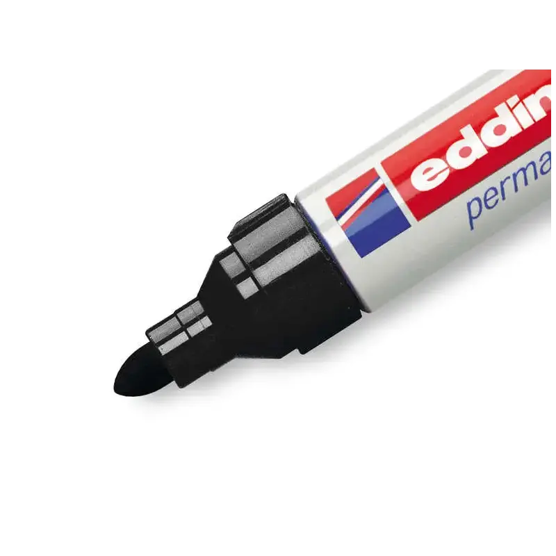 Edding 550 Rotulador Permanente - Punta Redonda - Trazo entre 3 y 4 mm. - Recargable - Secado Rapido - Color Negro | Ahorro Impr