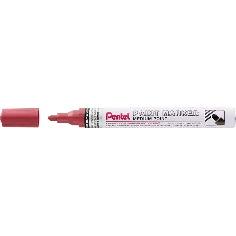 Pentel Paint Marker Marcador de Pintura - Punta Media 4.5mm - Permanente en todas las Superficies - Resistente a Luz y Agua - Cu