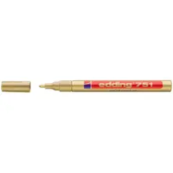 Edding 751 Rotulador Permanente - Punta Redonda - Trazo entre 1 y 2 mm. - Tinta Opaca - Secado Rapido - Color Oro | Ahorro Impri