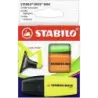 Stabilo Boss Mini Pack de 3 Marcadores Mini Fluorescentes - Trazo entre 2 y 5mm - Tinta con Base de Agua - Antisecado - Colores