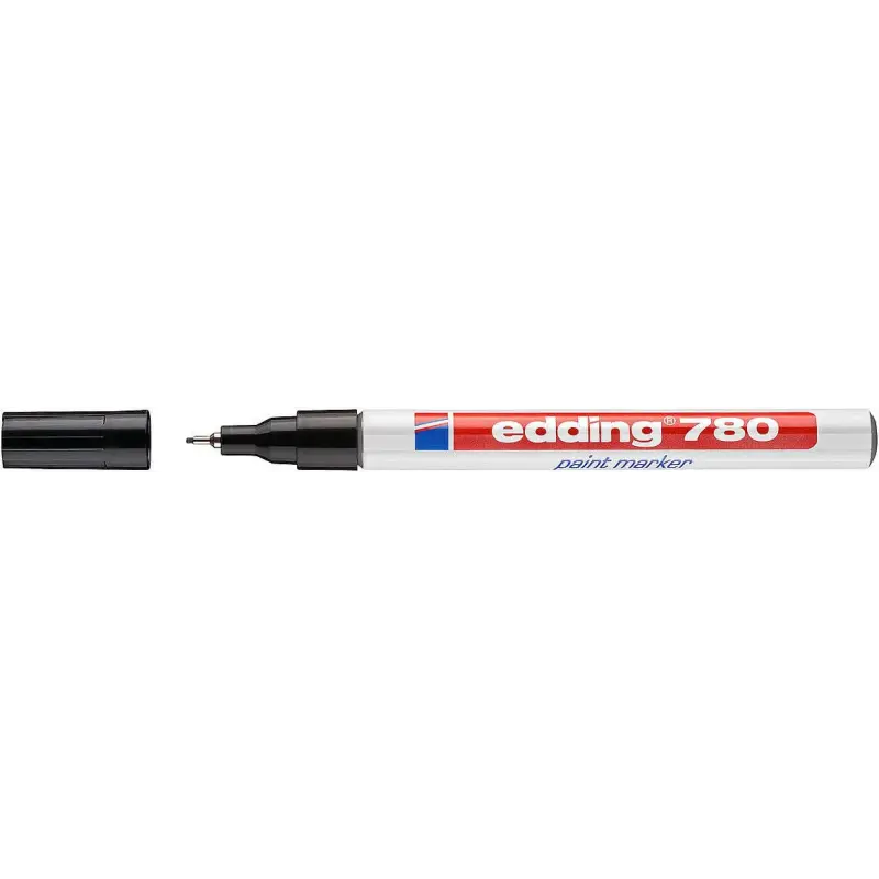 Edding 780 Rotulador Permanente de Tinta Opaca - Punta Redonda - Trazo 0.8mm - Puntas de Recambio Disponibles - Secado Rapido -