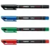 Stabilo OHPen Pack de 4 Rotuladores Permanentes - Punta Fina - Trazo de 0.7mm - Agarre Antideslizante - Tapon Ventilado - Colore