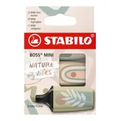 Stabilo Boss Mini Naturevibes Pack de 3 Marcadores Fluorescentes - Trazo entre 2 y 5mm - Tinta con Base de Agua - Antisecado - C