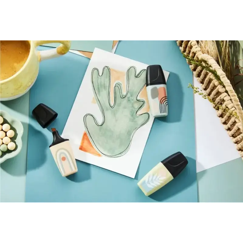 Stabilo Boss Mini Naturevibes Pack de 3 Marcadores Fluorescentes - Trazo entre 2 y 5mm - Tinta con Base de Agua - Antisecado - C