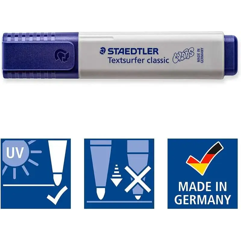Staedtler Textsurfer Classic 364 Pack de 4 Marcadores Fluorescentes - Secado Rapido - Trazo 1 - 5mm Aprox - Colores Surtidos | A