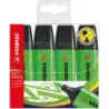 Stabilo Boss 70 Pack de 4 Marcadores Fluorescentes - Trazo entre 2 y 5mm - Recargable - Tinta con Base de Agua - Color Verde | A