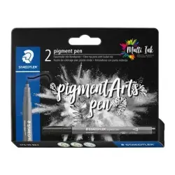 Staedtler 376 Pack de 2 Rotuladores Punta de Fibra Redonda - Ancho de Linea aprox. 1,0mm - Colores Vivos y Brillantes - No Amari