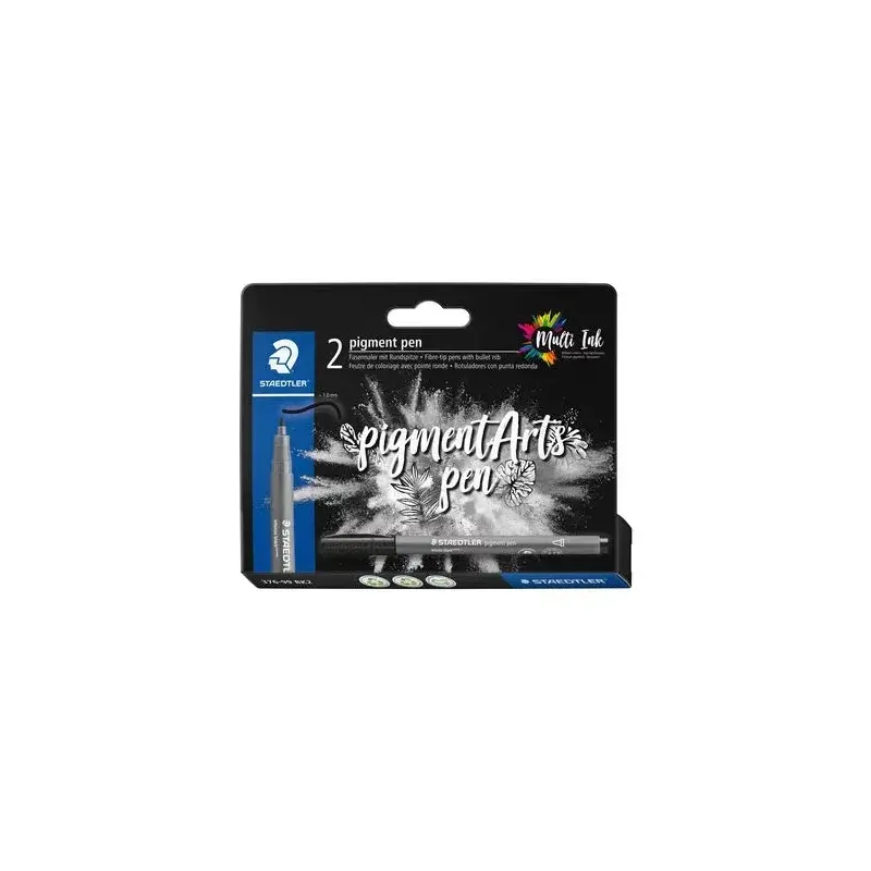 Staedtler 376 Pack de 2 Rotuladores Punta de Fibra Redonda - Ancho de Linea aprox. 1,0mm - Colores Vivos y Brillantes - No Amari