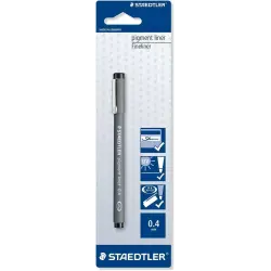 Staedtler Pigment Liner 308 Blister con Rotulador Calibrado - Trazo 0.4mm - Punta Engarzada en Metal - Color Negro | Ahorro Impr