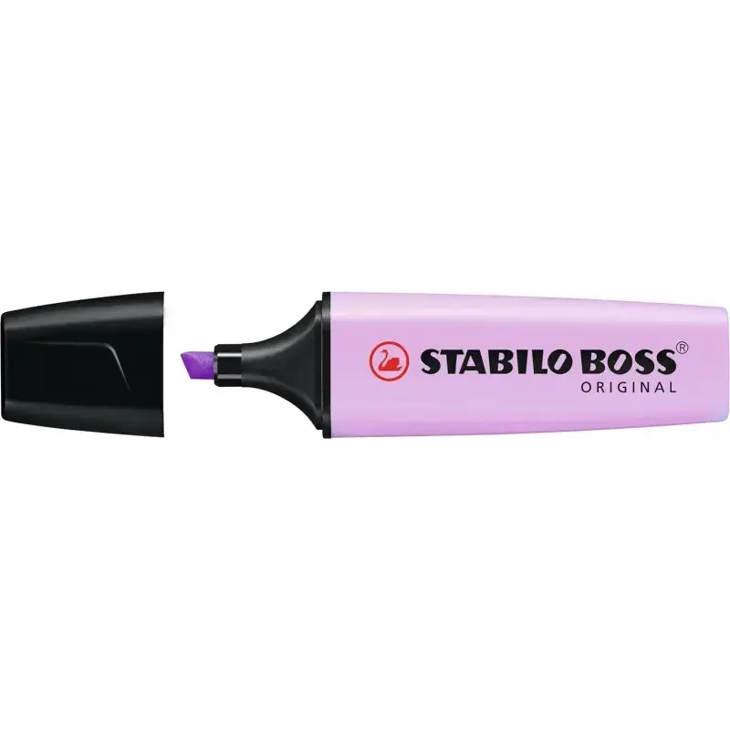 Stabilo Boss 70 Pastel Pack de 4 Rotuladores Marcadores Fluorescentes - Trazo entre 2 y 5mm - Recargable - Tinta con Base de Agu