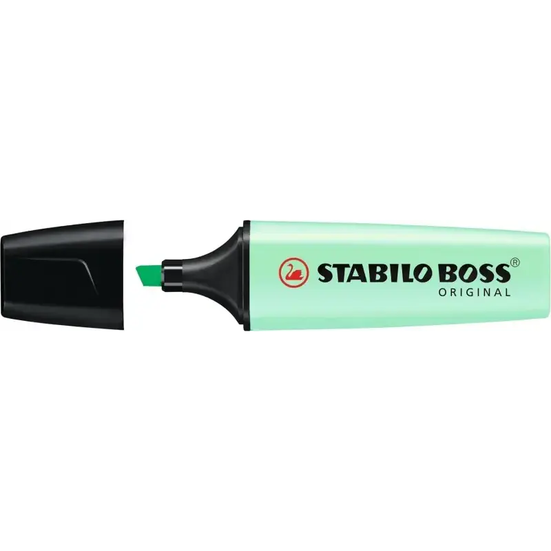 Stabilo Boss 70 Pastel Pack de 4 Rotuladores Marcadores Fluorescentes - Trazo entre 2 y 5mm - Recargable - Tinta con Base de Agu