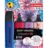 Stabilo Boss Naturecolors Wildflower Edition Pack de 4 Marcadores - Trazo entre 2 y 5mm - Tinta con Base de Agua - Colores Azul