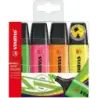 Stabilo Boss 70 Pack de 4 Marcadores Fluorescentes - Trazo entre 2 y 5mm - Recargable - Tinta con Base de Agua - Colores Surtido