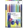 Staedtler 326 Pack de 10 Rotuladores Punta de Fibra - Trazo 1.0mm Aprox - Resistente a la Presion - Tinta a Base de Agua Antisec