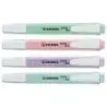 Stabilo Swing Cool Pastel Pack de 4 Marcadores Fluorescentes - Cuerpo Plano - Punta Biselada - Trazo entre 1 y 4mm - Tinta con B