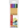 Stabilo Point 88 Pack de 6 Rotuladores de Punta Fina de Fibra - Trazo de 0.4 mm - Tinta con Base de Agua - Colores Surtidos | Ah