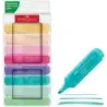 Faber-Castell Textliner 46 Pastel Pack de 8 Marcadores Fluorescentes - Punta Biselada - Trazo entre 1mm y 5mm - Tinta con Base d
