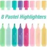 Faber-Castell Textliner 46 Pastel Pack de 8 Marcadores Fluorescentes - Punta Biselada - Trazo entre 1mm y 5mm - Tinta con Base d