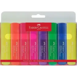 Faber-Castell Textliner 46 Superfluorescente Pack de 8 Marcadores Fluorescentes - Punta Biselada - Trazo entre 1mm y 5mm - Tinta