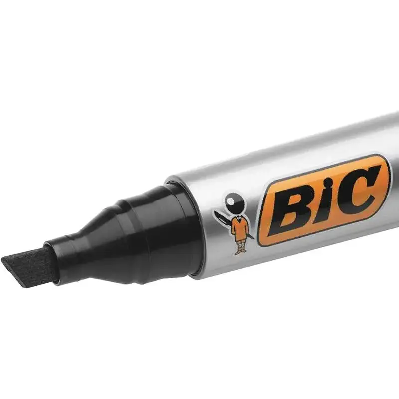 Bic Marking 2300 Ecolutions Pack de 4 Rotuladores Permanentes - Punta Biselada - Tinta con Base de Alcohol - Ecologico - Colores