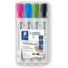 Staedtler Lumocolor 351 Pack de 4 Marcadores para Pizarra Blanca - Secado Rapido - Colores Surtidos | Ahorro Imprimiendo