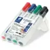 Staedtler Lumocolor 351 Pack de 4 Marcadores para Pizarra Blanca - Secado Rapido - Colores Surtidos | Ahorro Imprimiendo