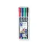 Staedtler Lumocolor 317 Pack de 4 Rotuladores Permanentes - Punta Media Redonda - Trazo 1mm Aprox - Capuchon con Clip - Secado R